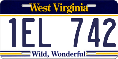 WV license plate 1EL742