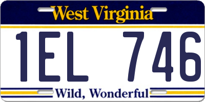 WV license plate 1EL746