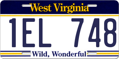 WV license plate 1EL748