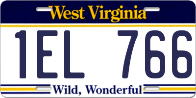 WV license plate 1EL766