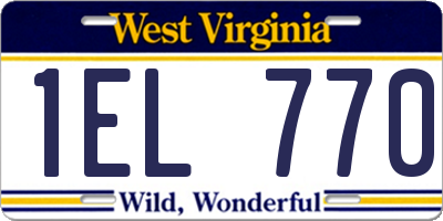 WV license plate 1EL770