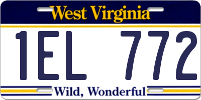 WV license plate 1EL772