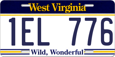 WV license plate 1EL776