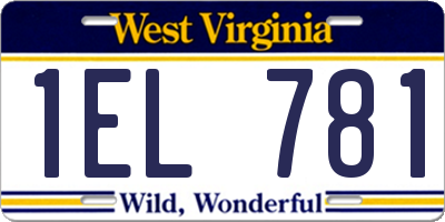 WV license plate 1EL781