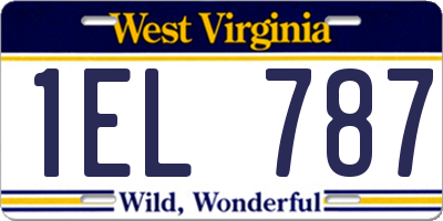 WV license plate 1EL787