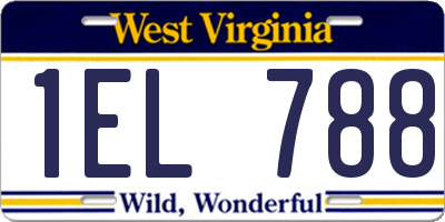 WV license plate 1EL788
