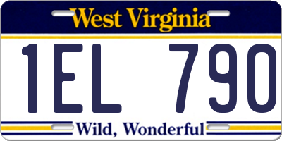 WV license plate 1EL790