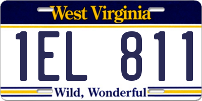 WV license plate 1EL811