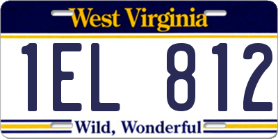 WV license plate 1EL812