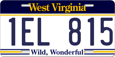 WV license plate 1EL815