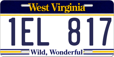 WV license plate 1EL817
