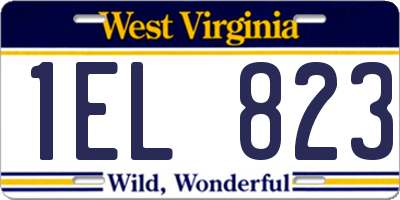 WV license plate 1EL823