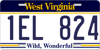 WV license plate 1EL824