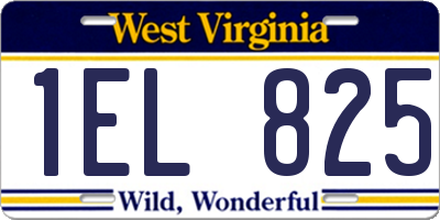 WV license plate 1EL825