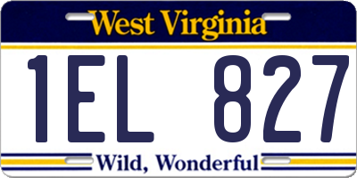 WV license plate 1EL827