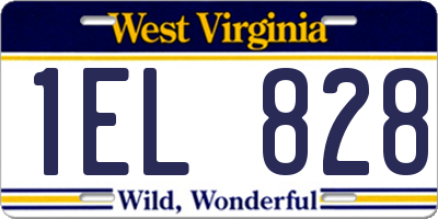 WV license plate 1EL828