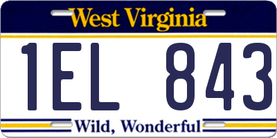 WV license plate 1EL843