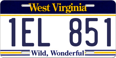 WV license plate 1EL851