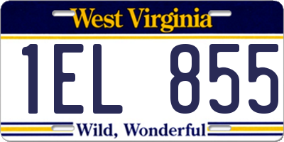 WV license plate 1EL855