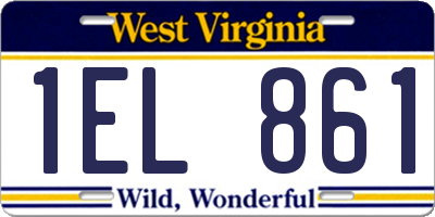 WV license plate 1EL861
