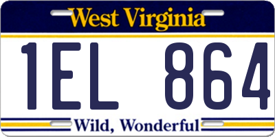 WV license plate 1EL864