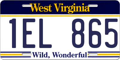 WV license plate 1EL865