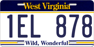 WV license plate 1EL878