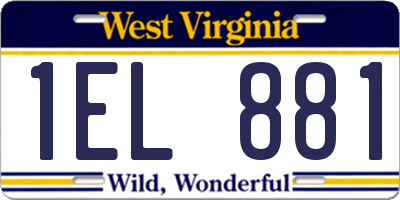 WV license plate 1EL881
