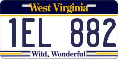 WV license plate 1EL882