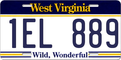 WV license plate 1EL889