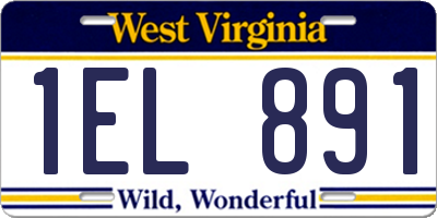 WV license plate 1EL891