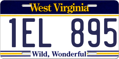 WV license plate 1EL895