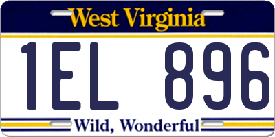 WV license plate 1EL896
