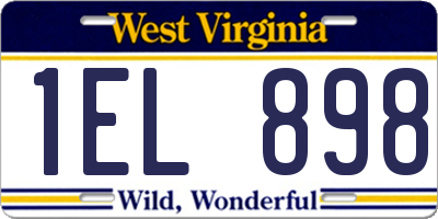WV license plate 1EL898