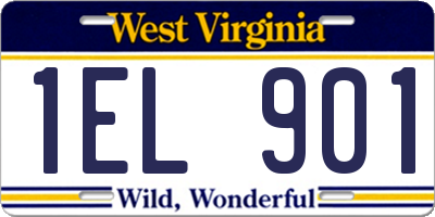 WV license plate 1EL901
