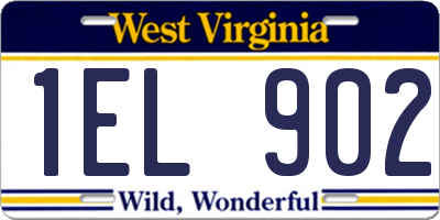 WV license plate 1EL902