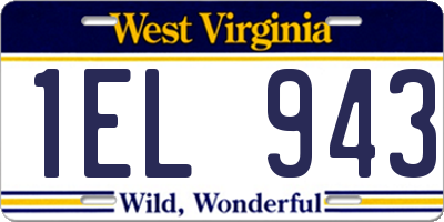 WV license plate 1EL943
