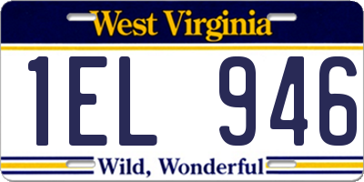 WV license plate 1EL946