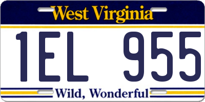 WV license plate 1EL955