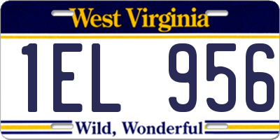 WV license plate 1EL956