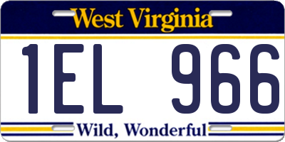 WV license plate 1EL966