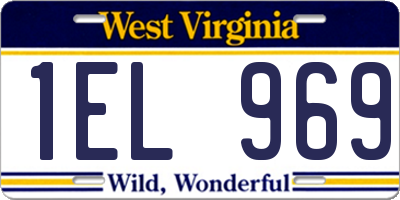 WV license plate 1EL969