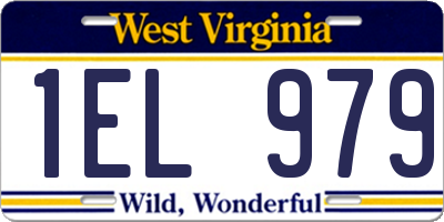 WV license plate 1EL979