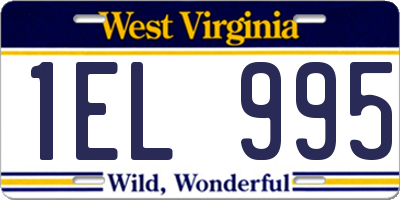 WV license plate 1EL995