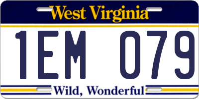 WV license plate 1EM079
