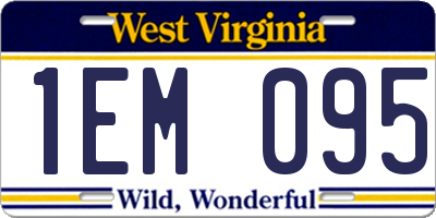 WV license plate 1EM095