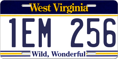 WV license plate 1EM256