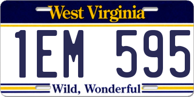 WV license plate 1EM595
