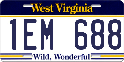 WV license plate 1EM688