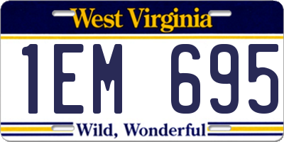 WV license plate 1EM695
